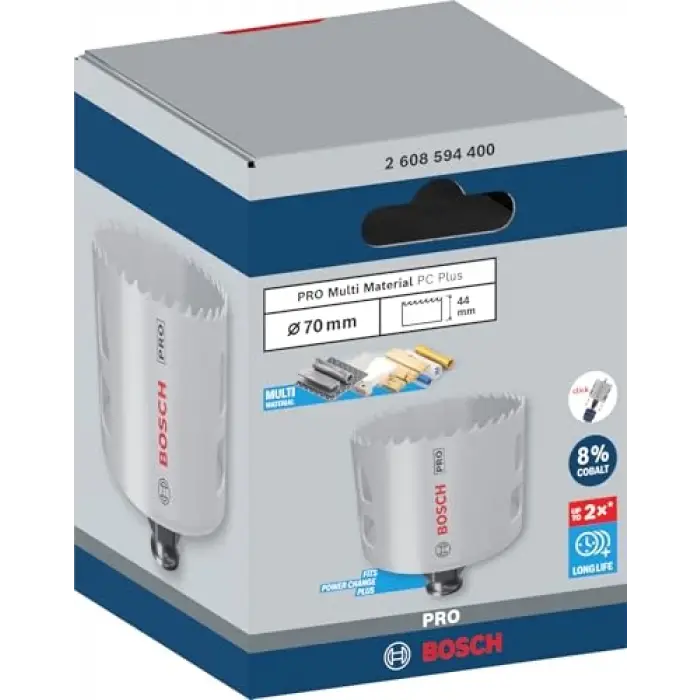 1 x PRO Multi Material Power Change Plus Hole Testere (Softwood, Drywall, Ø 70 mm, Professional Accessory Rotary Drill/Drivers)