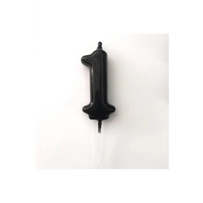 1 Yaş Siyah Rakam Mum