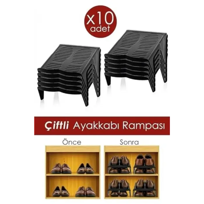 10lu Çiftli Ayakkabı Rampası