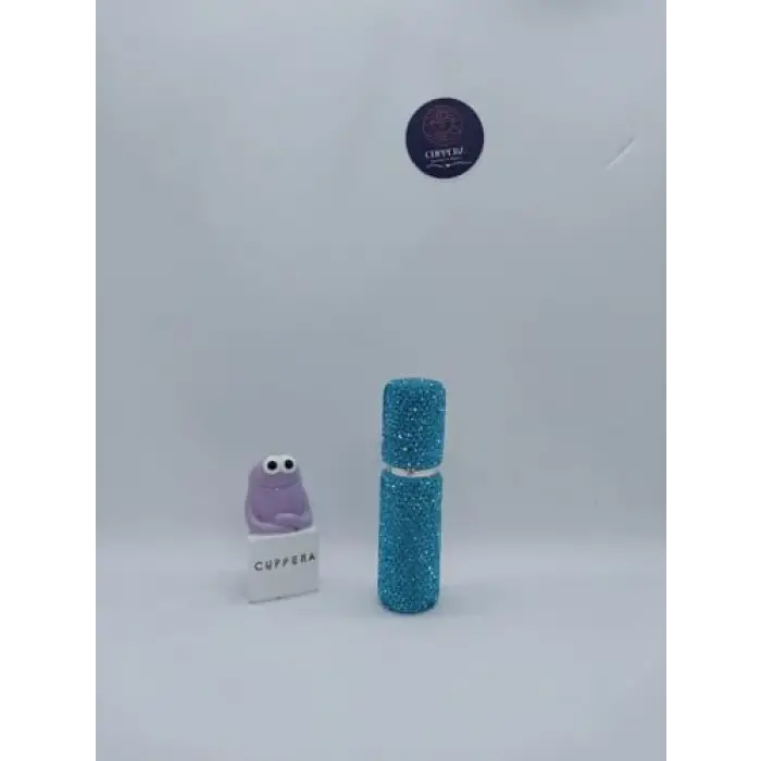 10 ml mavi mini doldurulabilir parfüm şişesi, elmas işlemeli