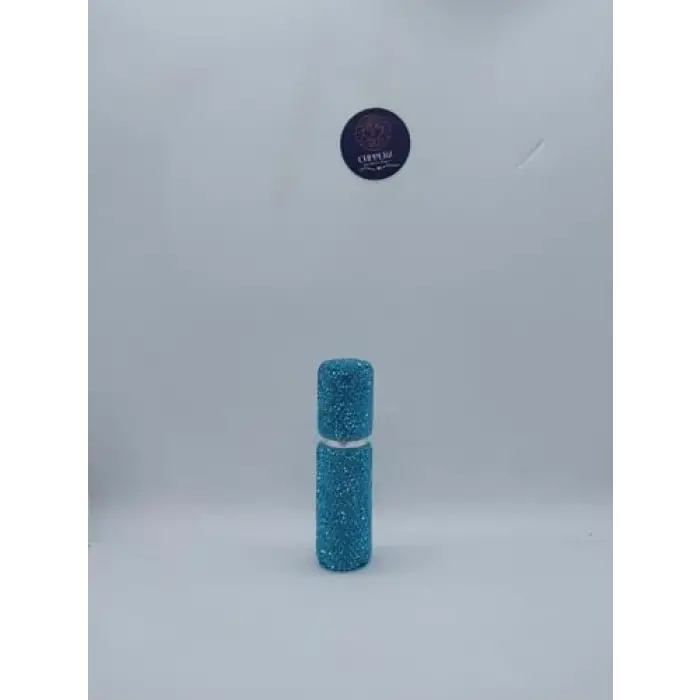 10 ml mavi mini doldurulabilir parfüm şişesi, elmas işlemeli