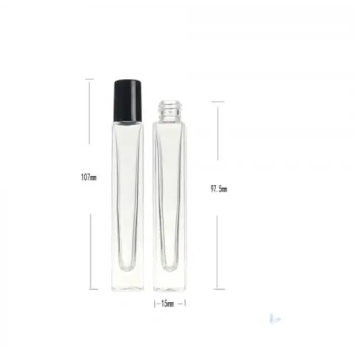 10 ml Şeffaf Cam Rollon Şişe, Gold Kapaklı