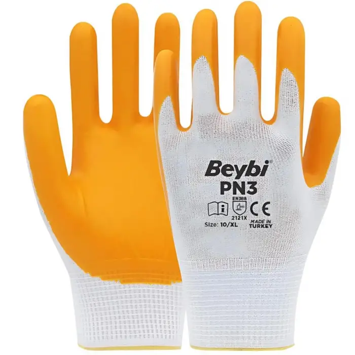 10 Pn3 Beyaz Sarı Eldiven