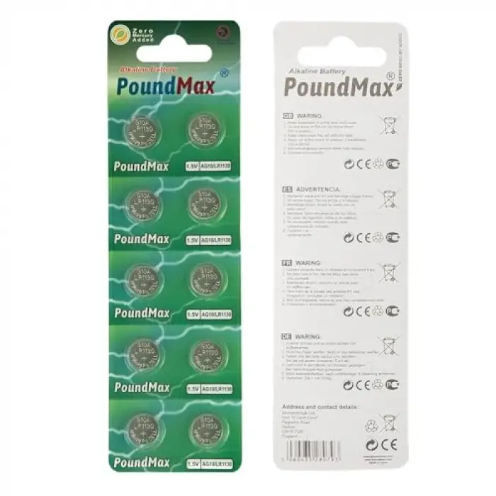 10 X AG10, LR54,1,5V Alkalin Düğme Pil