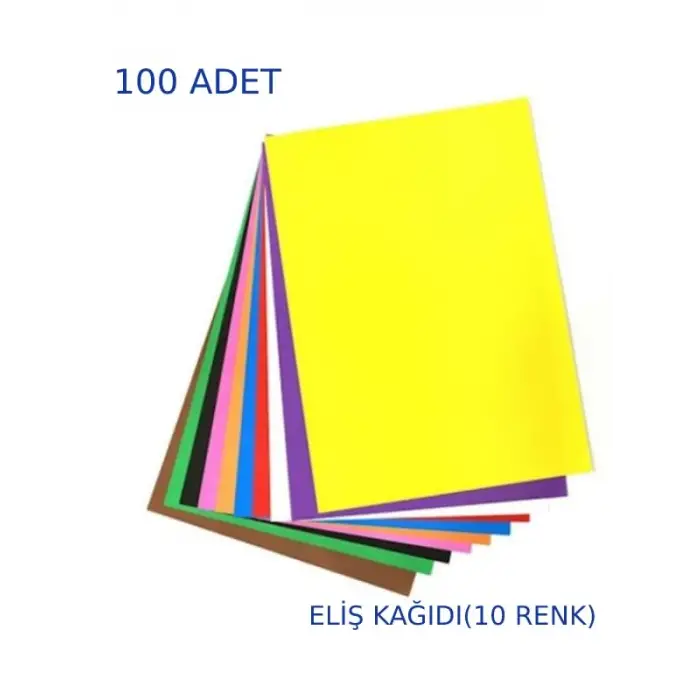 100 Adet A4 Elişi Kağıdı Karışık Renk