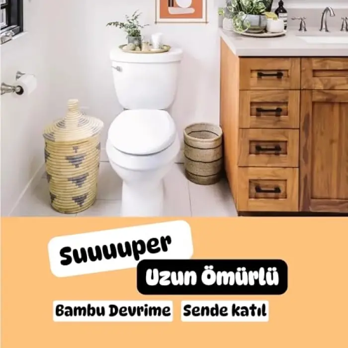 %100 Bambu Tuvalet Kağıdı, Extra Uzun Rulo, 16 Rulo, Doğal Bej