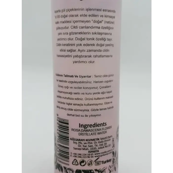 %100 Doğal Gül suyu 400 ml