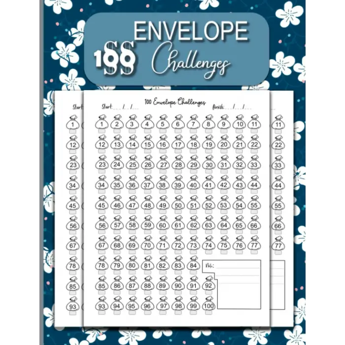 100 envelope challenge: Saving challenge Tracker Journal For Women And Men |Easy And fun Way To Save $5,050 - challenge day planner Tracker money ,cash envelope, Money Challenge