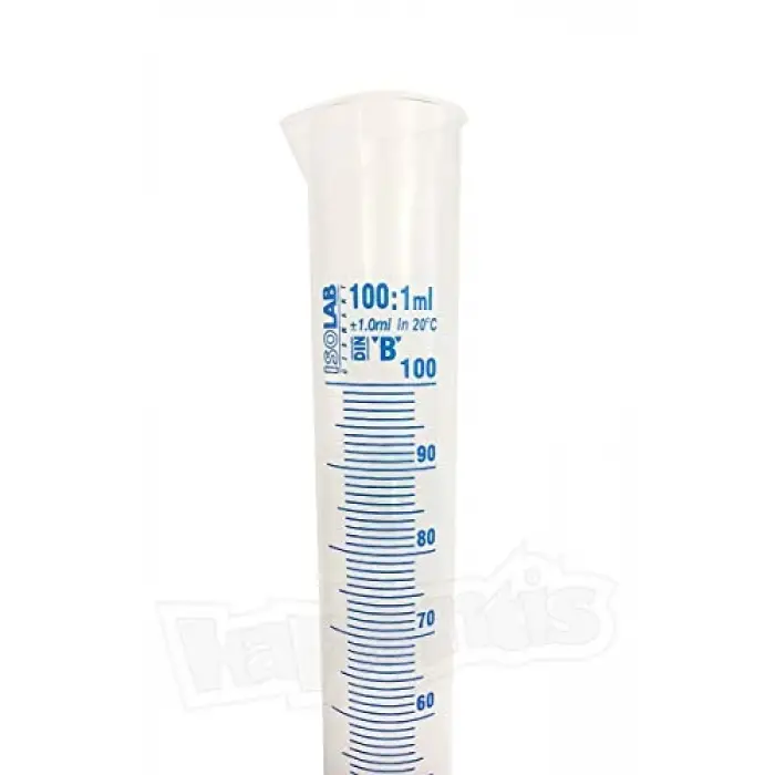 100 ml plastik mezür, mavi skala