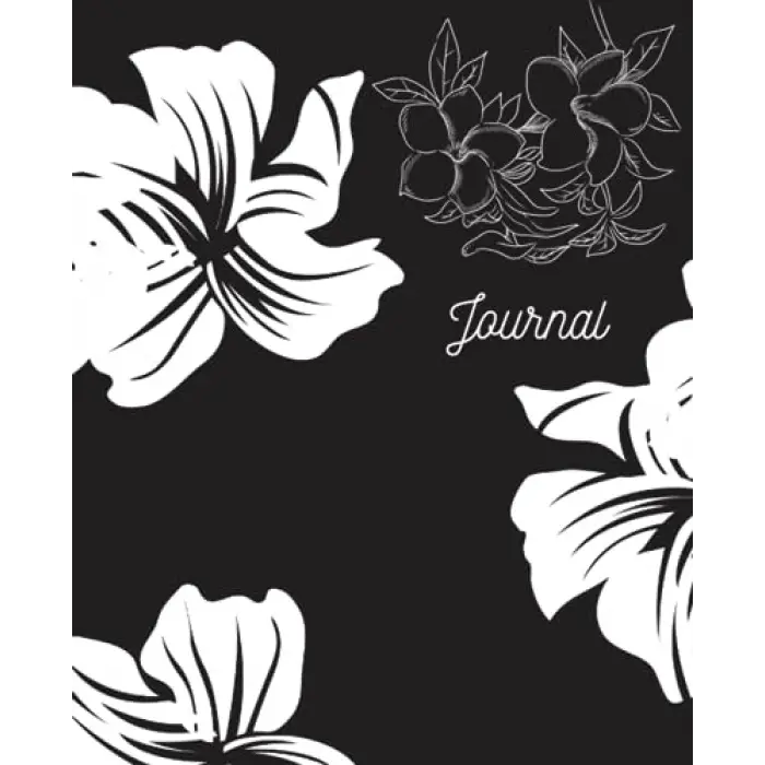 100 Page Black and White Floral Journal