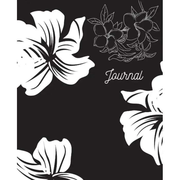 100 Page Black and White Floral Journal