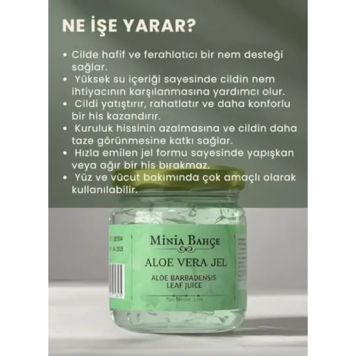 %100 saf Aloe Vera jel, 75 ml