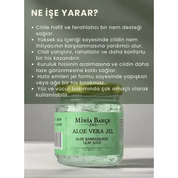 %100 saf Aloe Vera jel, 75 ml