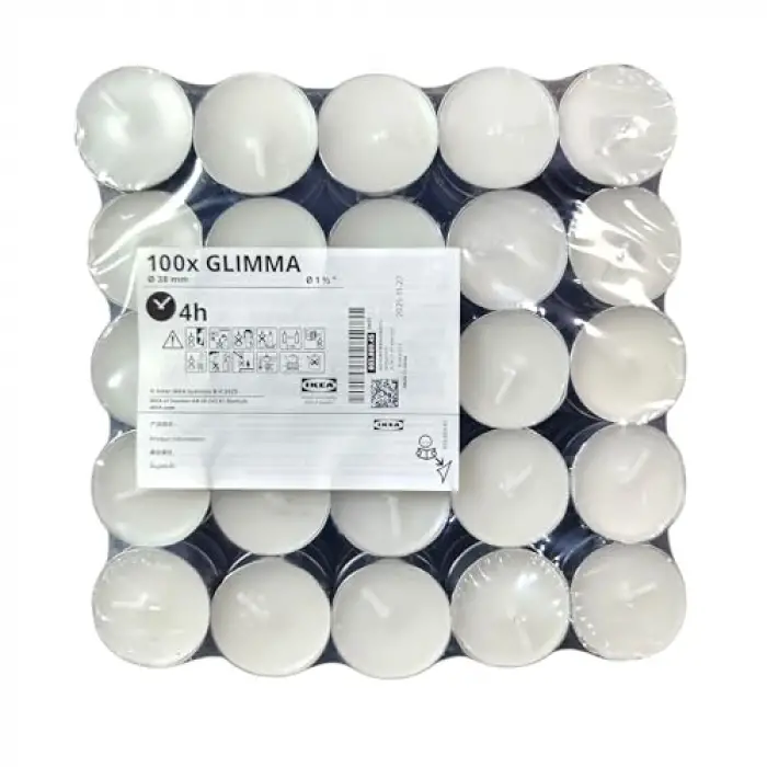 100 Tealight Mum Kokusuz Ev Tatil Parti Dekoru GLIMMA