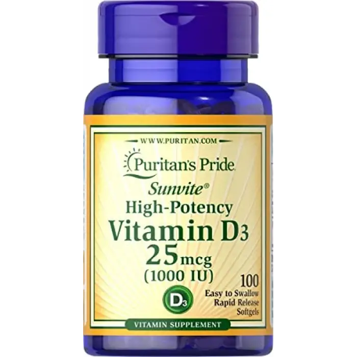 1000 IU D3 vitamini, 100 yumuşak kapsül