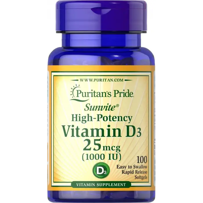 1000 IU D3 vitamini, 100 yumuşak kapsül