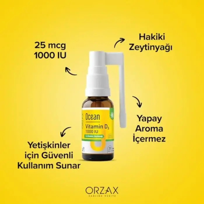 1000 IU D3 vitamini sprey, 20 ml, 130 puf