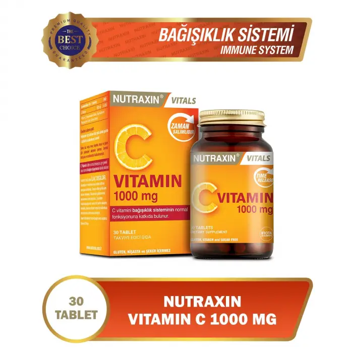 1000 mcg C Vitamini Takviyesi, 30 Tablet