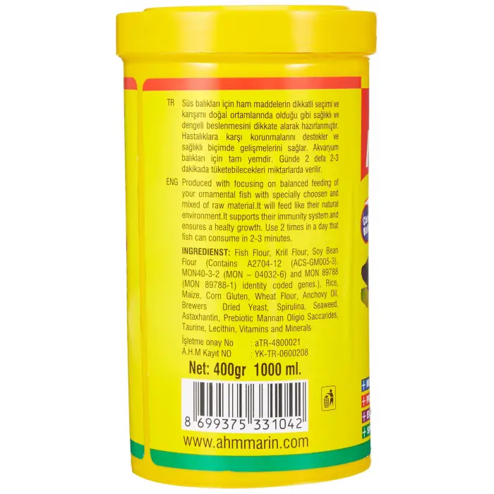 1000 Ml granül balık yemi