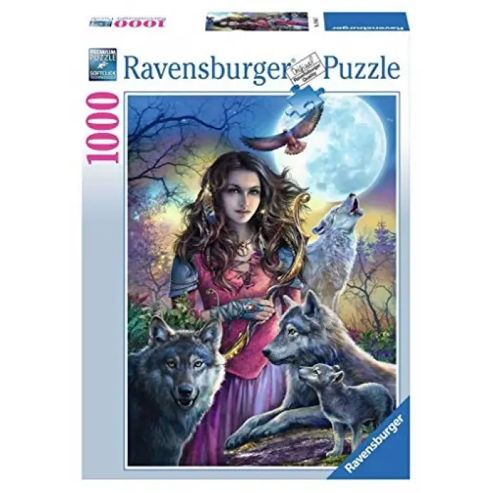 1000 Parça Kurtlarla Kadın Puzzle