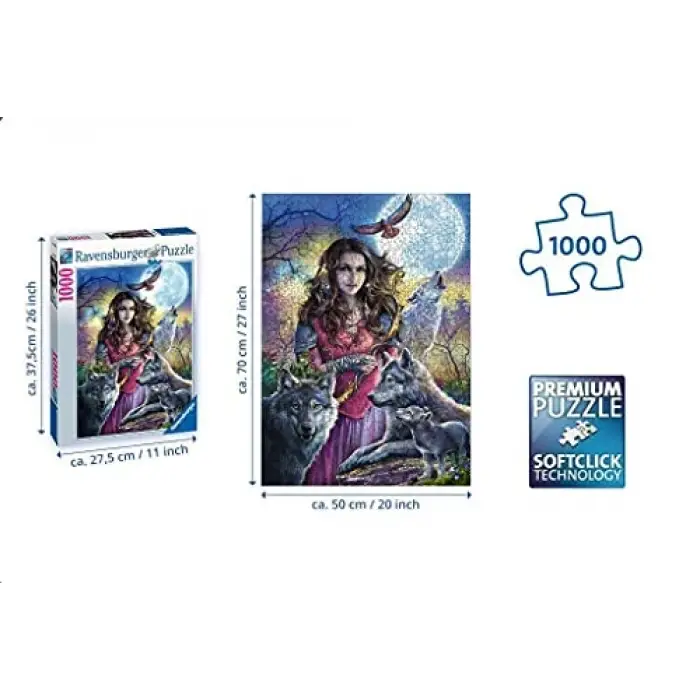 1000 Parça Kurtlarla Kadın Puzzle