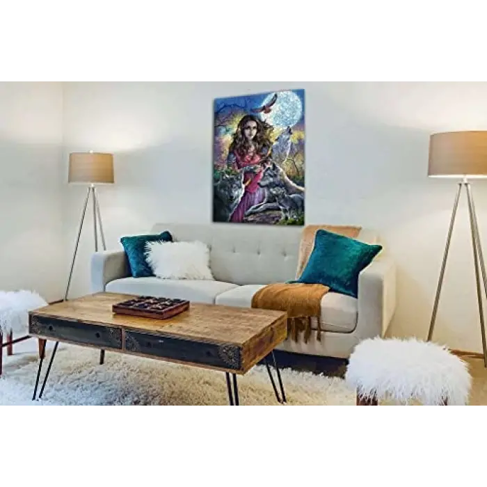 1000 Parça Kurtlarla Kadın Puzzle