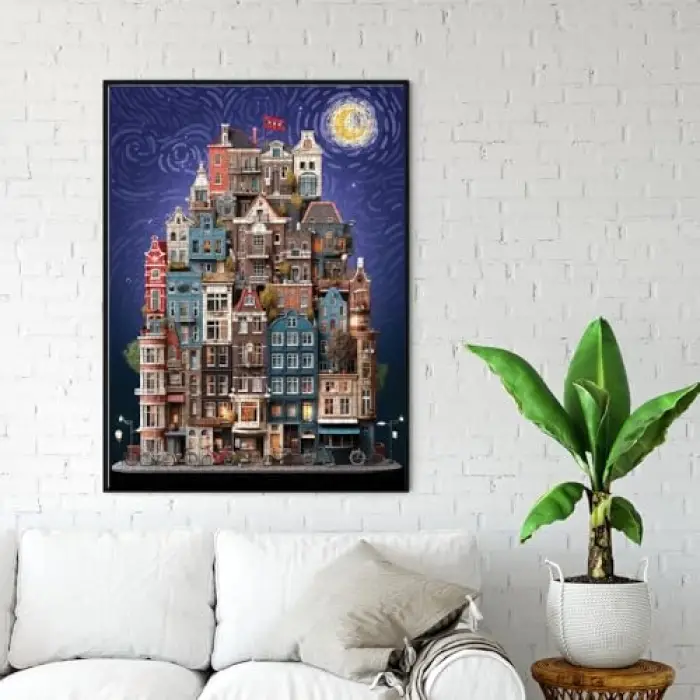1000 Parça Puzzle – Amsterdam Starry Night, #1183