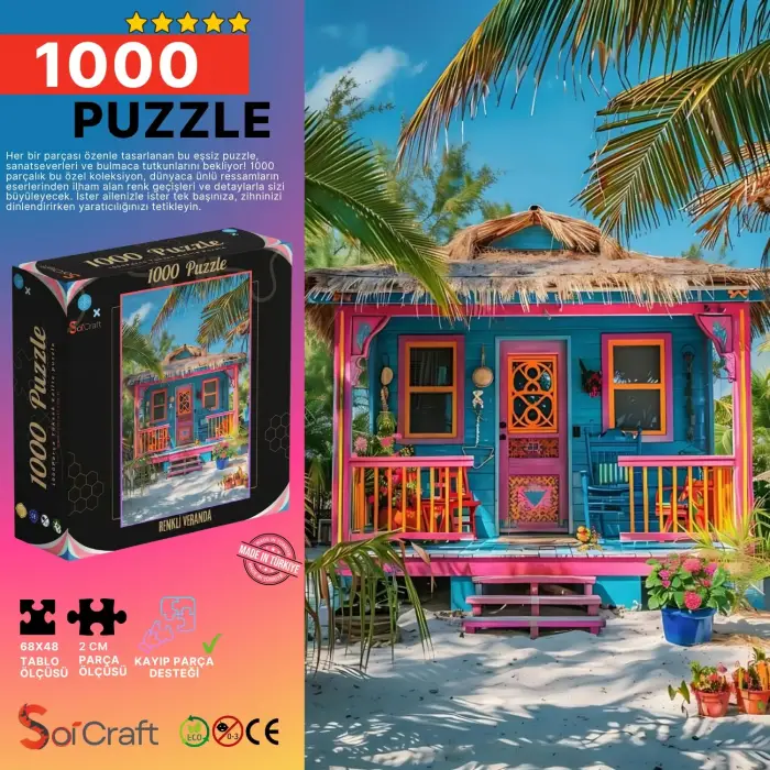 1000 Parça Puzzle Renkli Veranda #6540