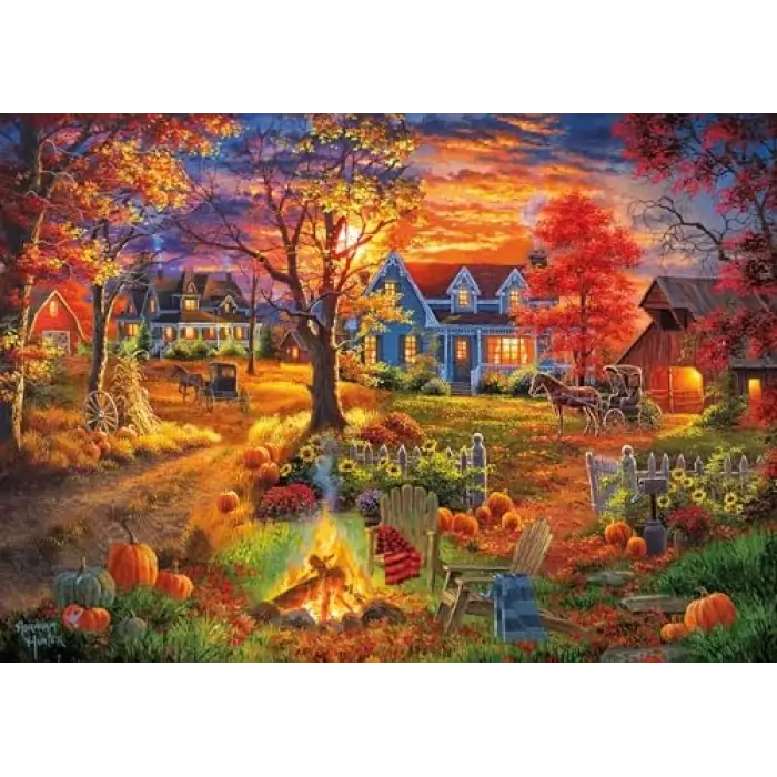 1000 Parça Sonbahar Köyü Puzzle