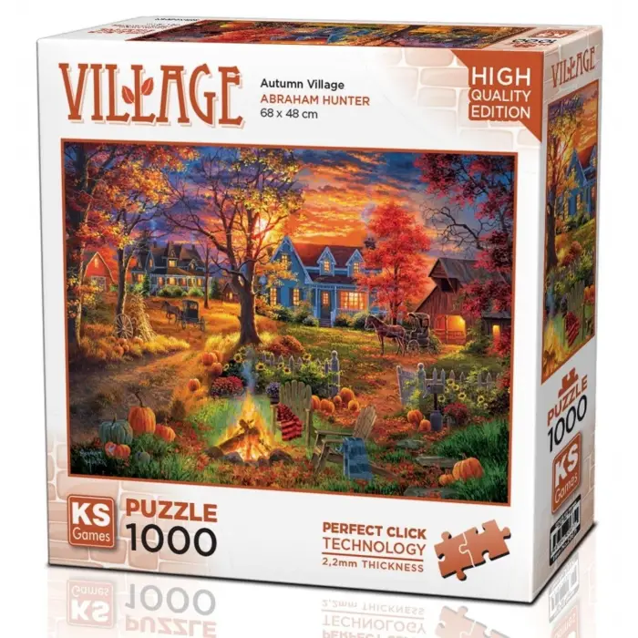 1000 Parça Sonbahar Köyü Puzzle