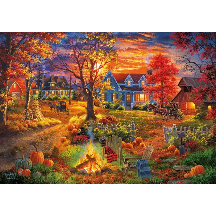 1000 Parça Sonbahar Köyü Puzzle