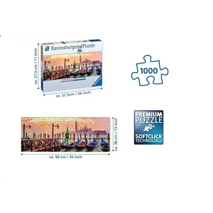 1000 Parçalı Panoramik Puzzle Gondollar