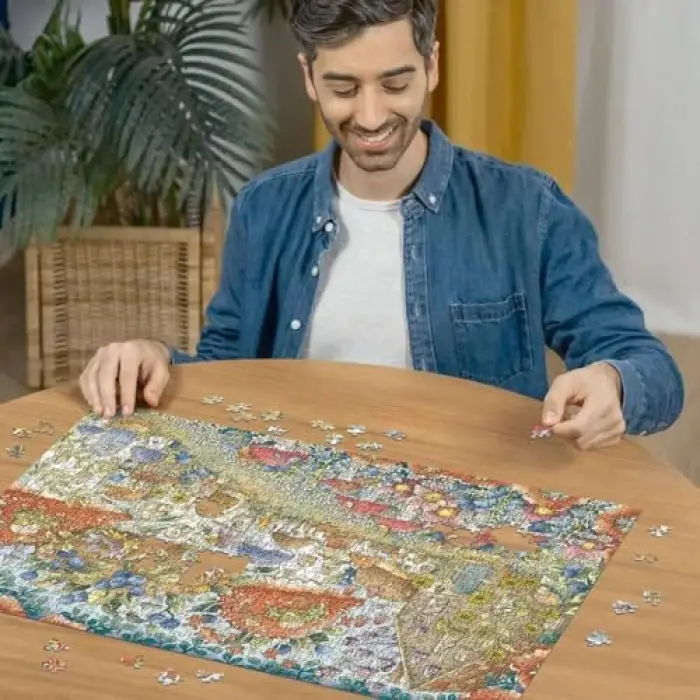 1000p Puzzle Çiçekli Mantar Evler, Yetişkin Puzzle