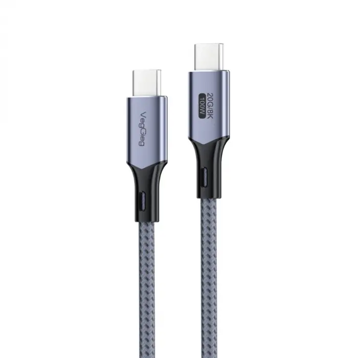 100W 5A USB3.2 Gen 2 20 Gbps 8K 60Hz Type-C Görüntü Şarj ve Data Kablosu 3 Metre