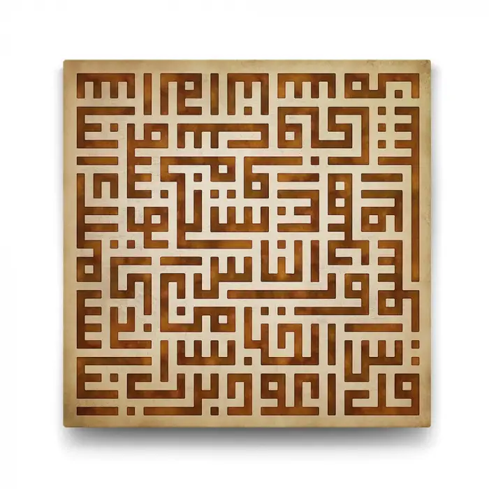 100x100 cm Kufi Nas Suresi Dini Tablo
