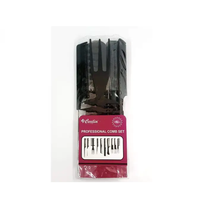 10Lu Profesyonel Kuaför Tarağı - Berber Tarağı Çantalı Set