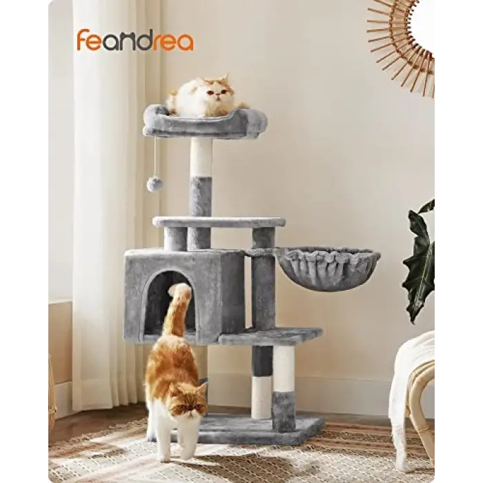 110 cm açık gri kedi ağacı Pct52W