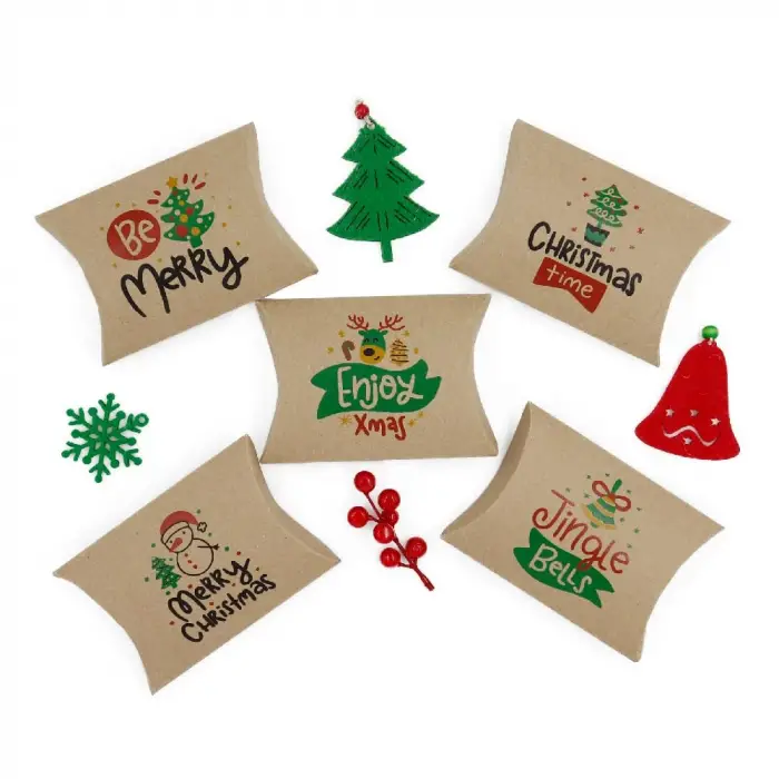 11x15 Yılbaşı Temalı Yastık Model Hediye Kutusu (5li Set) - Model-1