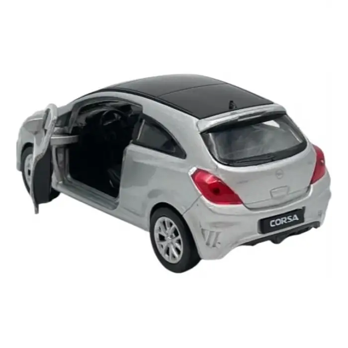 12 cm Opel Corsa Çek Bırak Model Araba, Gri