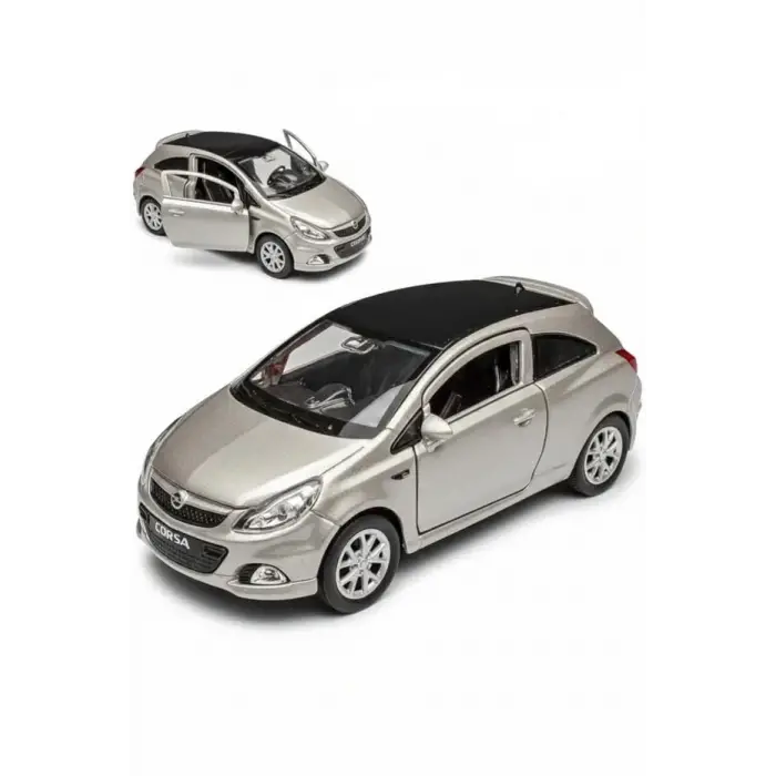 12 cm Opel Corsa Çek Bırak Model Araba, Gri