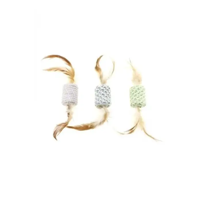 12 Cm Örme, Tüylü Silindir Kedi Oyuncağı