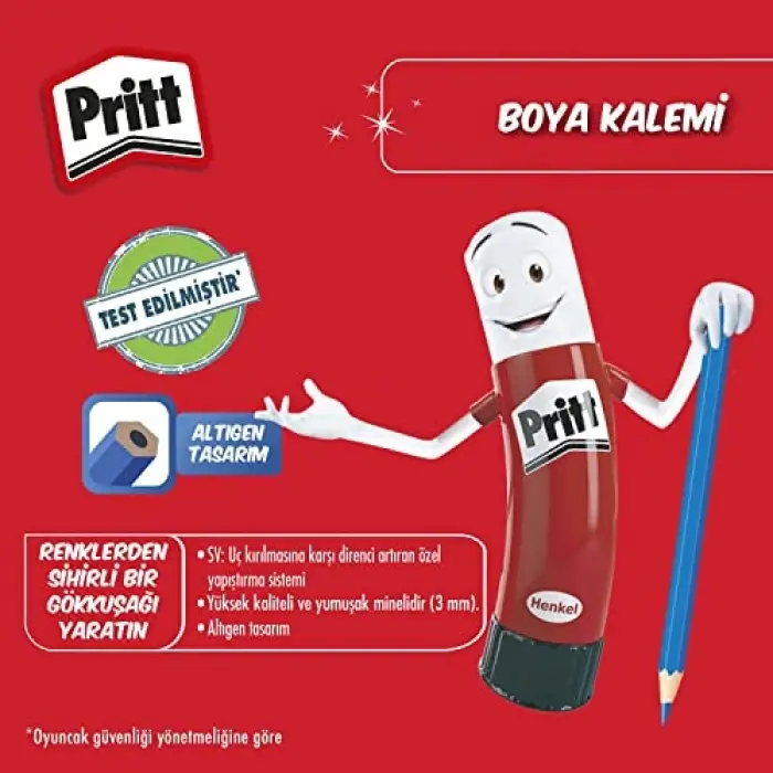 12li Uzun Kuru Boya Kalemi, 12 Renk