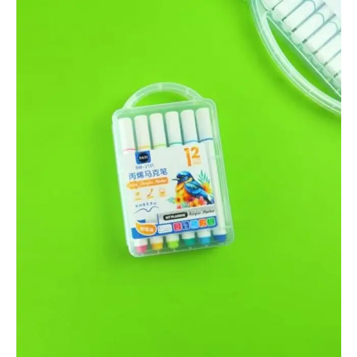 12 Renk Akrilik Marker Kalem Seti