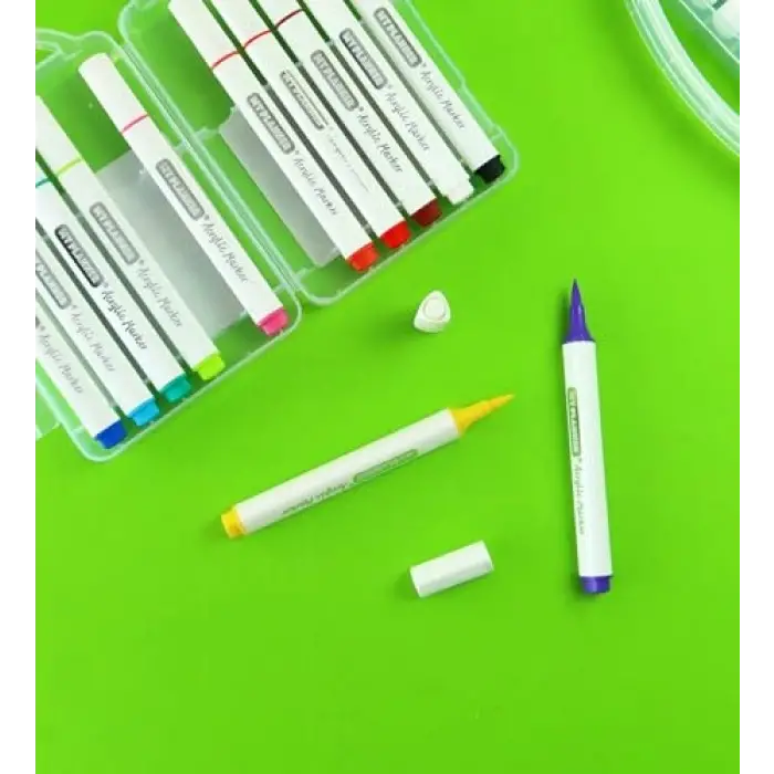 12 Renk Akrilik Marker Kalem Seti