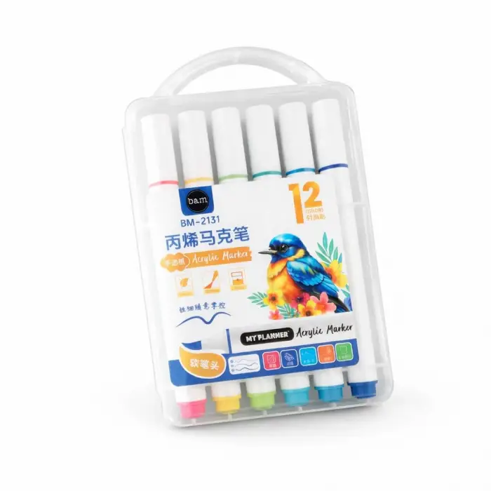 12 Renk Akrilik Marker Kalem Seti