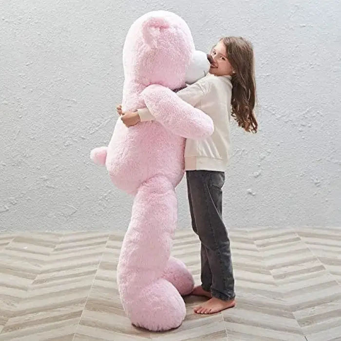 120 cm Papyonlu Sevimli Pelüş Ayı, Pembe