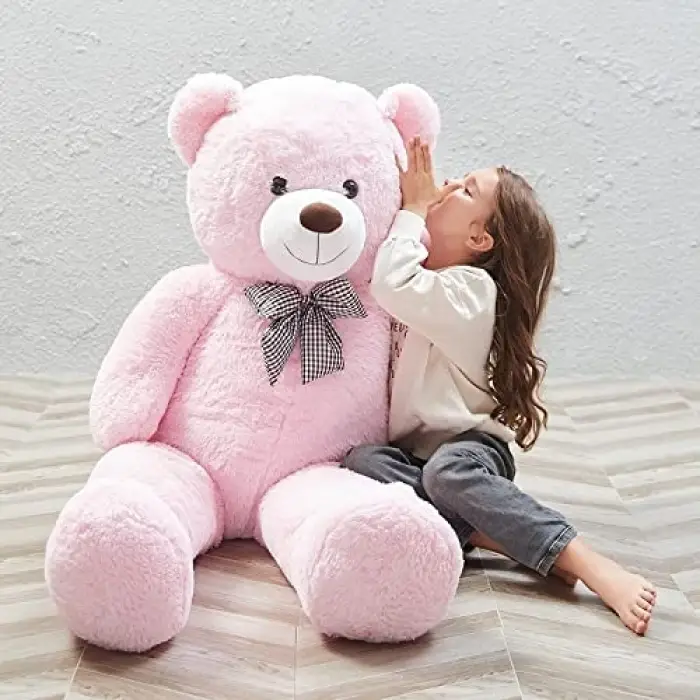 120 cm Papyonlu Sevimli Pelüş Ayı, Pembe
