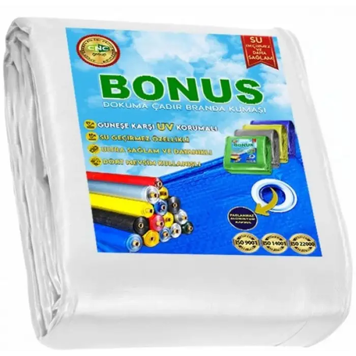 120 g/M2 Beyaz PE Branda 2 x 3 MT, Çift Laminasyonlu, Kapsüllü, Kopmaz Kenarlı
