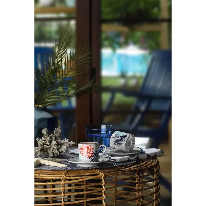 12216 Pilea 4 Parça 2 Kişilik Kahve Takımı
