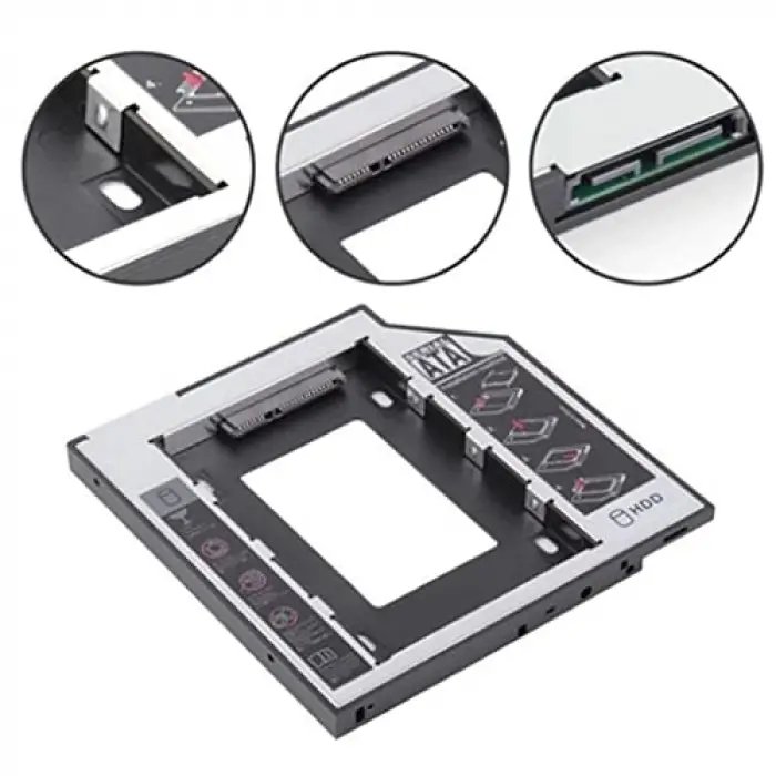 12.7mm HDD Caddy DVD SSD Kutu Sata CD Kızak İkinci Harddisk Laptop Notebook 4717